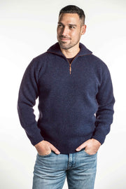Zip Collar Possum Merino Men's Jumper